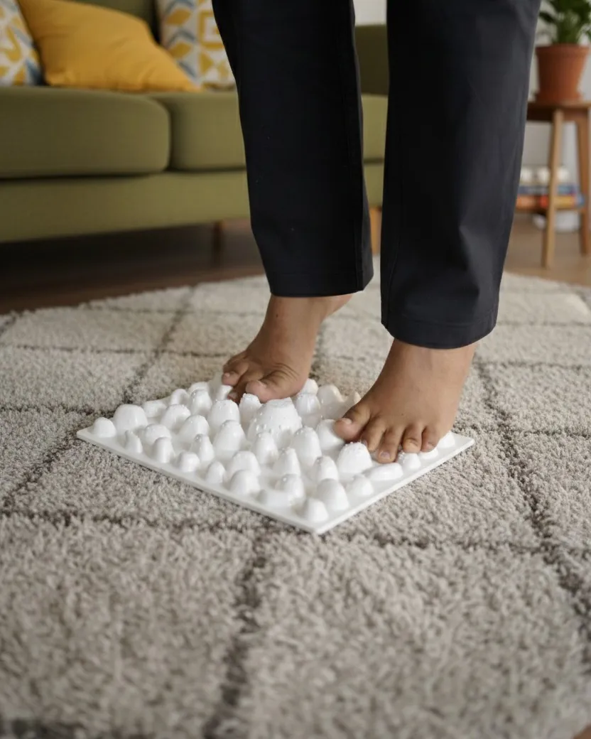Standing on the plate, big toe reflex zone for the brain